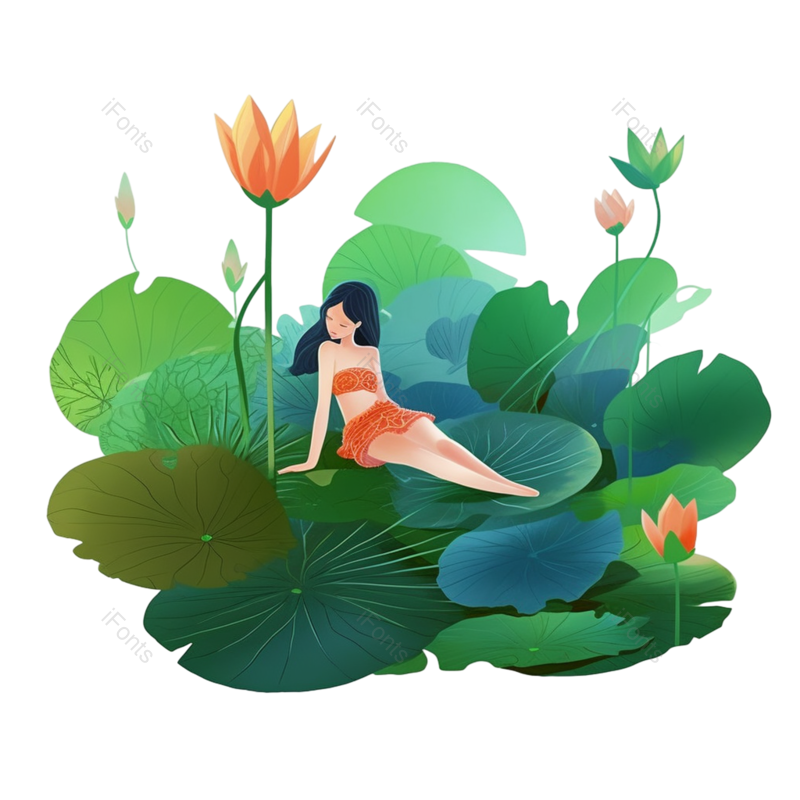 夏至图片,元素元素,荷花PNG,夏天免抠素材